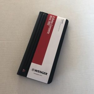 A Swiss Company Wenger luggage Diplomat Black Leather- Trim Executive Case